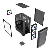 Корпус Powercase Mistral Micro A13B, Tempered Glass, 4x120mm FRGB fan, чёрный, mATX  (CMMA13B-L4)