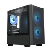 Корпус XASTRA  A400M 3ARGB-C6 Black mATX/ Mesh/ Screwless TG+Mesh/2x140mm + 1x120mm FC ARGB PWM fans/Argb+PWM HUB 6port/ A400M-2FC14A-1FC12A-C6