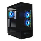 Корпус XASTRA Q500 3ARGB-C10 Black ATX/Aquarium/Screewless/ 3x120mm ARGB PWM FM fans/Argb+PWM HUB 10port/ Q500-3FM12A-C10