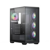 Корпус XASTRA Q600 4ARGB-C10 Black ATX/Aquarium/Screewless/3x120mm ARGB PWM FM fans/Argb+PWM HUB 10port/ Q600-4FM12A-C10