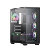 Корпус XASTRA Q600 6ARGB-C10 Black ATX/Aquarium/Screewless/6x120mm ARGB PWM FM fans/Argb+PWM HUB 10port/ Q600-6FM12A-C10