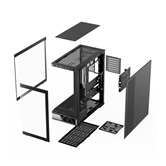 Корпус XASTRA Q700 4ARGB-C10-UC Black ATX/Aquarium/Screewless/4x120mm ARGB PWM mirror fans/Argb+PWM HUB 10port/Type C Q700-4FM12A-C10-UC