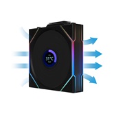 Комплект вентиляторов (3шт.) Lian Li UNI FAN TL WIRELESS LCD 120 / 12TLLCD1W3B BLACK / 120x124x28мм (PWM, ARGB, 1900 об/мин (Max.), 27dBa) / G99.12TLLCD1W3B.R0