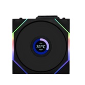 Вентилятор Lian Li UNI FAN TL WIRELESS LCD 120 Reverse Blade / 12RTLLCD1W1B BLACK / 120x124x28мм (PWM, ARGB, 1900 об/мин (Max.), 31dBa) / G99.12RTLLCD1W1B.R0