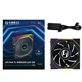 Вентилятор Lian Li UNI FAN TL WIRELESS LCD 120 Reverse Blade / 12RTLLCD1W1B BLACK / 120x124x28мм (PWM, ARGB, 1900 об/мин (Max.), 31dBa) / G99.12RTLLCD1W1B.R0