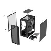 Корпус XASTRA  A402M 4ARGB-C6 Black mATX/Mesh/full-size TG/ 4x120mm ARGB PWM fans/Argb+PWM HUB 6port/  A402M-4FC12A-BK-C6