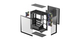 Корпус Deepcool CG580 4F V2, TG (aquarium), 4x120mm ARGB Fan, mini-ITX, mATX, ATX, черный