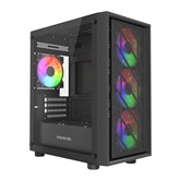 Корпус Powercase Mistral Micro EM16, Tempered Glass, 4x120mm FRGB fan, чёрный, mATX  (CMMEM16B-L4)