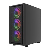 Корпус Powercase Mistral Micro EM16, Tempered Glass, 4x120mm FRGB fan, чёрный, mATX  (CMMEM16B-L4)
