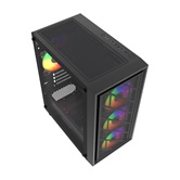 Корпус Powercase Mistral Micro EM16, Tempered Glass, 4x120mm FRGB fan, чёрный, mATX  (CMMEM16B-L4)