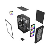 Корпус Powercase Mistral Micro EM16, Tempered Glass, 4x120mm FRGB fan, чёрный, mATX  (CMMEM16B-L4)