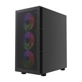 Корпус Powercase Mistral Micro EM17, Tempered Glass, 4x120mm ARGB PWM fan, чёрный, mATX  (CMMEM17B-A4)