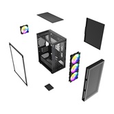 Корпус Powercase Mistral Micro EM17, Tempered Glass, 4x120mm ARGB PWM fan, чёрный, mATX  (CMMEM17B-A4)
