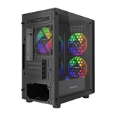 Корпус Powercase Mistral Micro EM18, Tempered Glass, 2x140mm + 1х120mm ARGB PWM fan, чёрный, mATX  (CMMEM18B-A3)