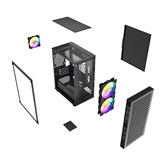 Корпус Powercase Mistral Micro EM18, Tempered Glass, 2x140mm + 1х120mm ARGB PWM fan, чёрный, mATX  (CMMEM18B-A3)