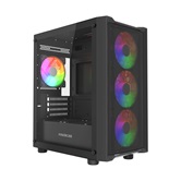 Корпус Powercase Mistral Micro EM19, Tempered Glass, 4x120mm ARGB PWM fan, чёрный, mATX  (CMMEM19B-A4)