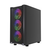 Корпус Powercase Mistral Micro EM19, Tempered Glass, 4x120mm ARGB PWM fan, чёрный, mATX  (CMMEM19B-A4)