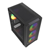 Корпус Powercase Mistral Micro EM19, Tempered Glass, 4x120mm ARGB PWM fan, чёрный, mATX  (CMMEM19B-A4)