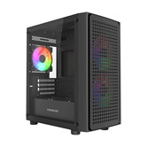 Корпус Powercase Mistral Micro EM20, Tempered Glass, 2x140mm + 1х120mm FRGB fan, чёрный, mATX  (CMMEM20B-L3)