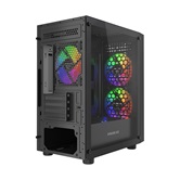 Корпус Powercase Mistral Micro EM20, Tempered Glass, 2x140mm + 1х120mm FRGB fan, чёрный, mATX  (CMMEM20B-L3)
