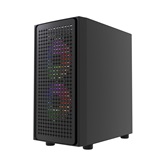 Корпус Powercase Mistral Micro EM20, Tempered Glass, 2x140mm + 1х120mm FRGB fan, чёрный, mATX  (CMMEM20B-L3)
