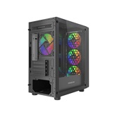 Корпус Powercase Mistral Micro EM21, Tempered Glass, 4x120mm FRGB fan, чёрный, mATX  (CMMEM21B-L4)
