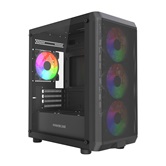 Корпус Powercase Mistral Micro EM22, Tempered Glass, 4x120mm FRGB fan, чёрный, mATX  (CMMEM22B-L4)