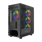 Корпус Powercase Mistral Micro EM22, Tempered Glass, 4x120mm FRGB fan, чёрный, mATX  (CMMEM22B-L4)