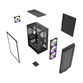 Корпус Powercase Mistral Micro EM22, Tempered Glass, 4x120mm FRGB fan, чёрный, mATX  (CMMEM22B-L4)