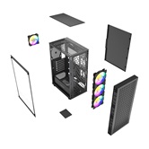 Корпус Powercase Mistral EA18, Tempered Glass, 4x 120mm ARGB PWM Fan, чёрный, ATX  (CMAEA18-A4)