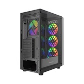 Корпус Powercase Mistral EA19, Tempered Glass, 4x 120mm ARGB PWM Fan, чёрный, ATX  (CMAEA19-A4)