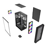 Корпус Powercase Mistral EA19, Tempered Glass, 4x 120mm ARGB PWM Fan, чёрный, ATX  (CMAEA19-A4)