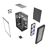 Корпус Powercase Mistral EA21, Tempered Glass, 4x 120mm FRGB Fan, чёрный, ATX  (CMAEA21-L4)