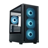 Корпус XASTRA  A411M 4ARGB-FC Black mATX/Mesh /ScrewlessTG+mesh panel/ 4x120mm ARGB PWM FC fans/ A411M-4FC12A