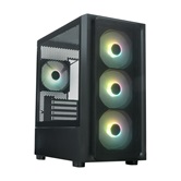 Корпус XASTRA  A411M 4ARGB-FC Black mATX/Mesh /ScrewlessTG+mesh panel/ 4x120mm ARGB PWM FC fans/ A411M-4FC12A