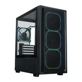Корпус XASTRA  A411M 4ARGB-FG Black mATX/Mesh /ScrewlessTG+mesh panel/ 4x120mm ARGB PWM FG fans/ A411M-4FG12A
