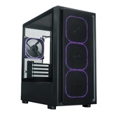 Корпус XASTRA  A411M 4ARGB-FG Black mATX/Mesh /ScrewlessTG+mesh panel/ 4x120mm ARGB PWM FG fans/ A411M-4FG12A
