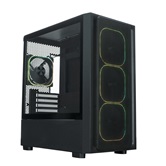 Корпус XASTRA  A411M 4ARGB-FG Black mATX/Mesh /ScrewlessTG+mesh panel/ 4x120mm ARGB PWM FG fans/ A411M-4FG12A