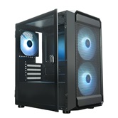 Корпус XASTRA  A303M 3ARGB-C6 Black mATX/Mesh/ tempered glass / 2x140mm + 1x120mm ARGB PWM fans/Argb+PWM HUB 6port/ Door/  A303M-2FC14A-1FC12A-C6-D