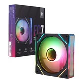 Вентилятор 1STPLAYER FC7 Black / 120mm ARGB 3pin 5V PWM 4pin 12V 600-1800rpm 47.65cfm 32.2dBA / FC7-BK-1IN1