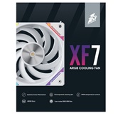 Вентилятор 1STPLAYER XF7 White / 120mm ARGB 3pin 5V PWM 4pin 12V 600-2000rpm 56.8cfm 33.12dBA / XF7-WH-1IN1