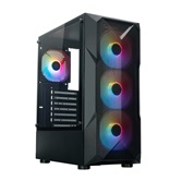 Корпус XASTRA  A304 4FRGB Black ATX/Mesh/half-size TG/4x120mm FRGB FC fans/ A304-4FC12F