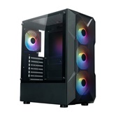 Корпус XASTRA  A304 4FRGB Black ATX/Mesh/half-size TG/4x120mm FRGB FC fans/ A304-4FC12F