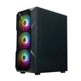 Корпус XASTRA  A304 4FRGB Black ATX/Mesh/half-size TG/4x120mm FRGB FC fans/ A304-4FC12F