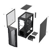 Корпус XASTRA  A304 4ARGB-C6 Black ATX/Mesh/half-size TG/4x120mm ARGB FC fans/Argb+PWM HUB 6port/ A304-4FC12A-C6 