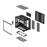 Корпус XASTRA QW500M 6ARGB-C10-UC Black mATX/Aquarium/Screewless/ 6x120mm ARGB PWM FM fans/Argb+PWM HUB 10port/Type-C/ QW500M-6FM12A-C10-UC
