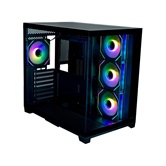 Корпус XASTRA QW500 4ARGB-C10-UC Black ATX/Aquarium/Screewless/4x120mm ARGB PWM FM fans/Argb+PWM HUB 10port/Type-C/ QW500-4FM12A-C10-UC