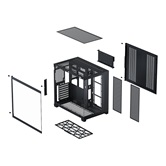 Корпус XASTRA QW500 4ARGB-C10-UC Black ATX/Aquarium/Screewless/4x120mm ARGB PWM FM fans/Argb+PWM HUB 10port/Type-C/ QW500-4FM12A-C10-UC