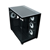 Корпус XASTRA QW500 4ARGB-C10-UC Black ATX/Aquarium/Screewless/4x120mm ARGB PWM FM fans/Argb+PWM HUB 10port/Type-C/ QW500-4FM12A-C10-UC