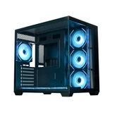 Корпус XASTRA QW500 7ARGB-C10-UC Black ATX/Aquarium/Screewless/7x120mm ARGB PWM FM fans/Argb+PWM HUB 10port/Type-C/ QW500-7FM12A-C10-UC